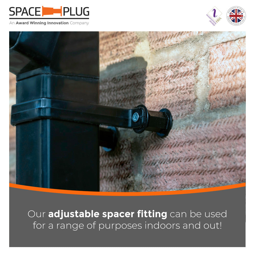 Drainpipe: Our adjustable spacer fixing can be used for a range of purposes indoors and out!