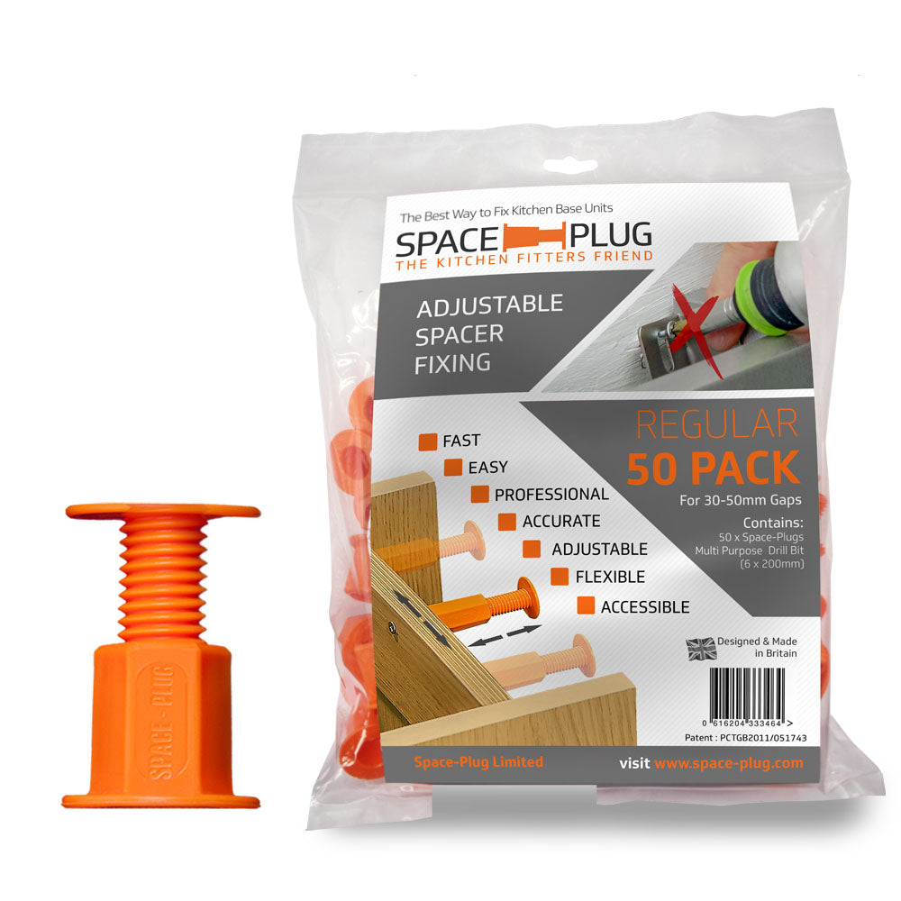 Pack of 50 Regular Space-Plug Adjustable Spacer Fixings