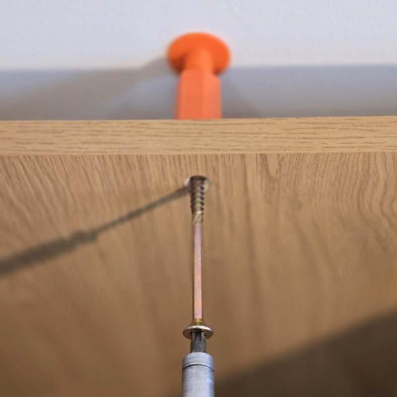 Countersunk Spectre Screw being tightened up into a Space-Plug Adjustable Spacer Fixing