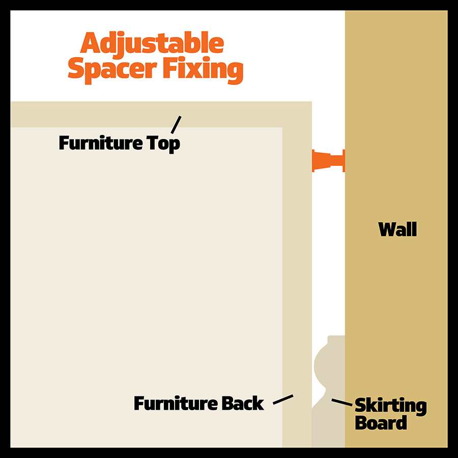 Furniture Wall Anchor - Adjustable Spacer Fixing