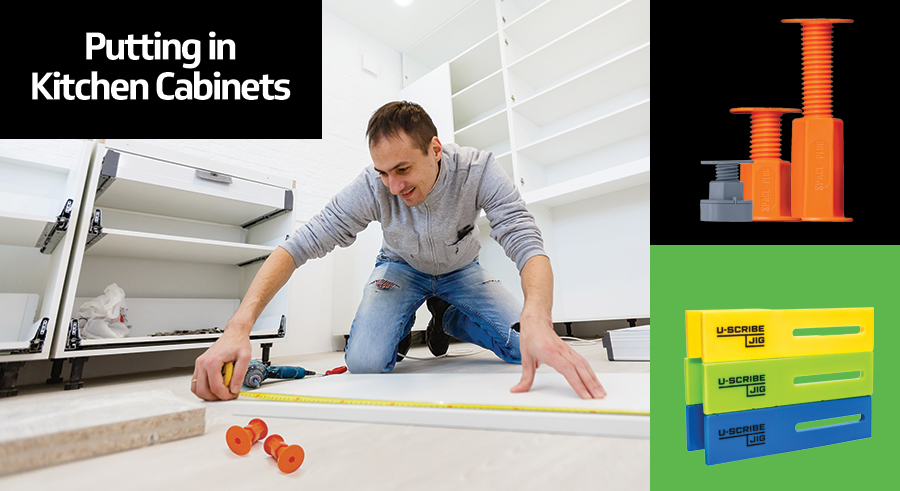 Man Making Flat Packed Kitchen Cabinets Ready For Installation