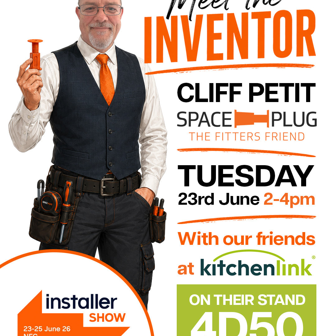 Meet the Inventor event with Space-Plug inventor Cliff Petit at InstallerSHOW 2026 hosted with KitchenLink on stand 4D50.