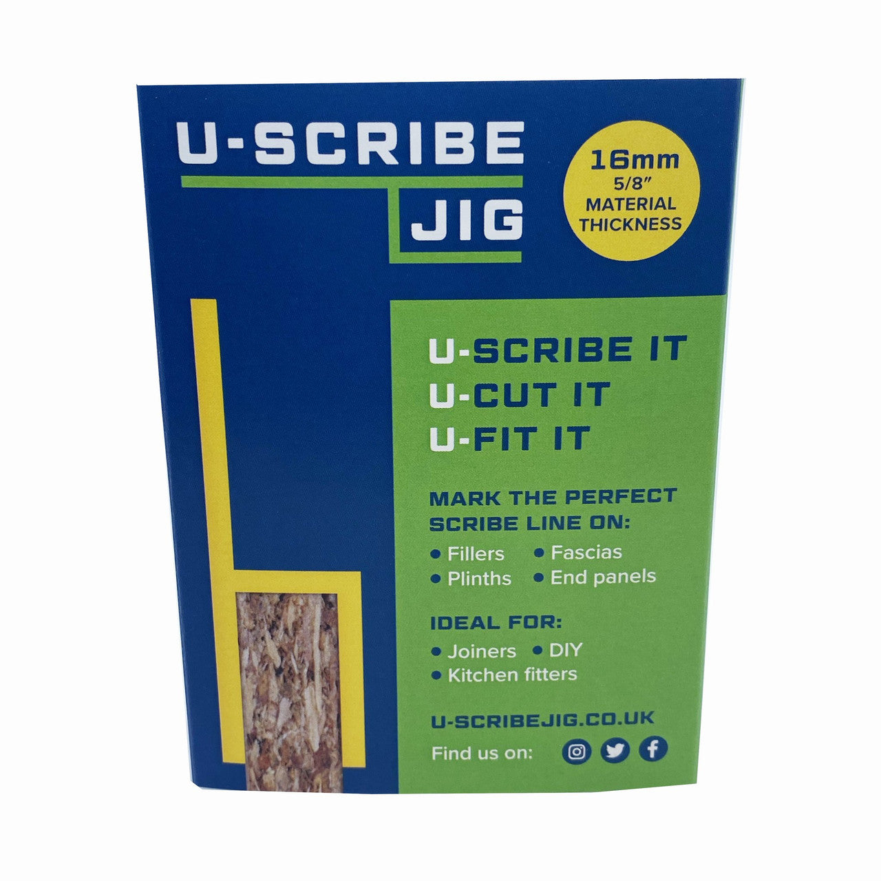 Packaging for U-Scribe Jig - 16mm 5/8 - Set of three.