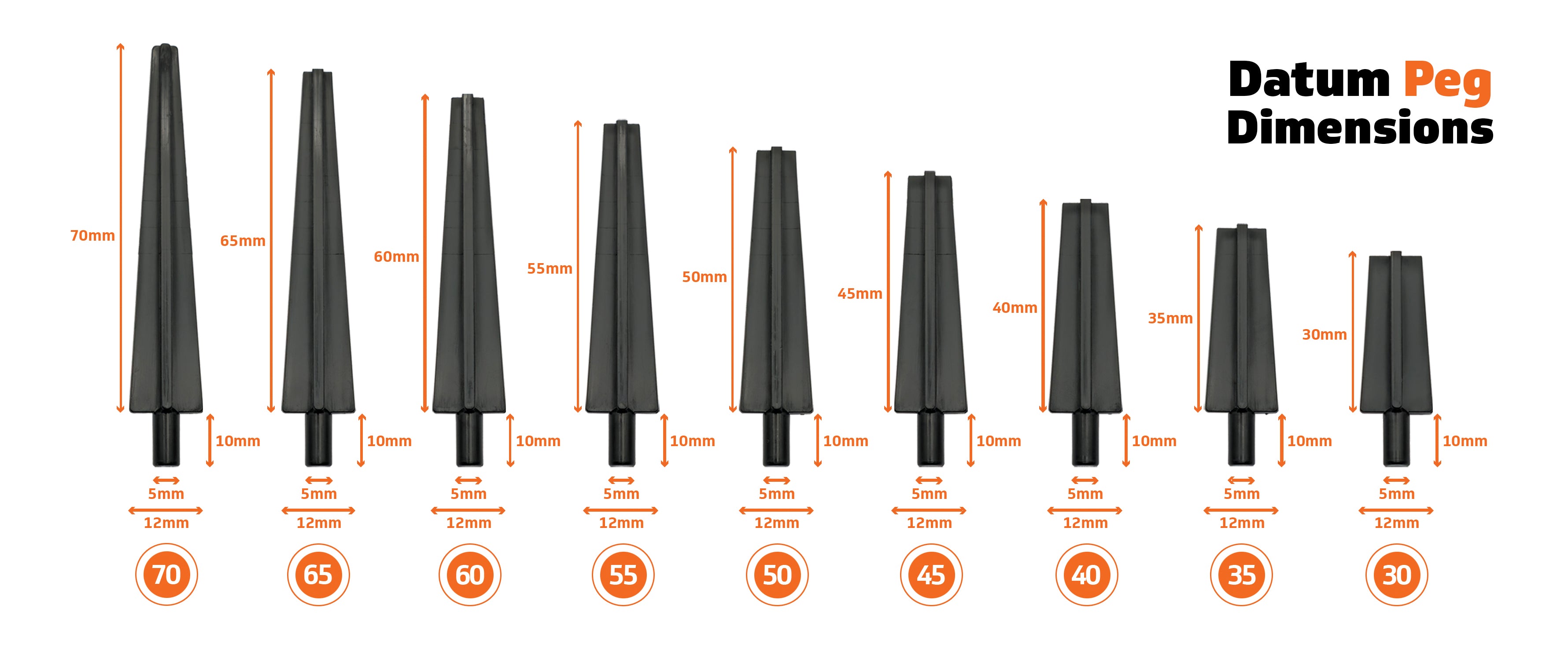 Datum Peg Dimensions