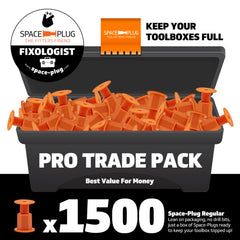 1500 Regular Pro Trade Pack - Best Value For Money. Lean on packaging, no drill bits, just a box of Space-Plugs ready to keep your too!box topped up!