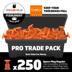 250 Regular Pro Trade Pack - Best Value For Money. Lean on packaging, no drill bits, just a box of Space-Plugs ready to keep your too!box topped up!