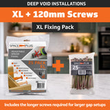 Space-Plug XL Fixing Pack | XL 25 + 120mm Screws | Deep Cabinet Fixing Kit